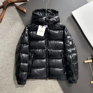 Moncler Shiny Black Hooded Jacket